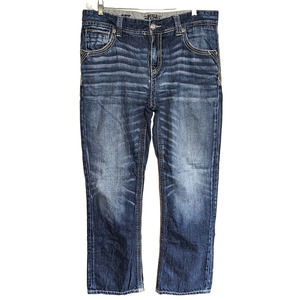 Buckle Black Jeans Mens 34x32 Blue Denim Fit No 9 Bootleg Pants